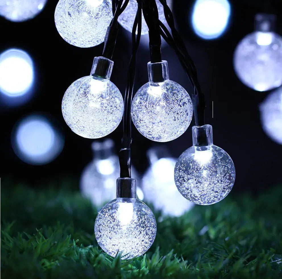 Outdoor LED Solar Ball String Lights for Garden Decor