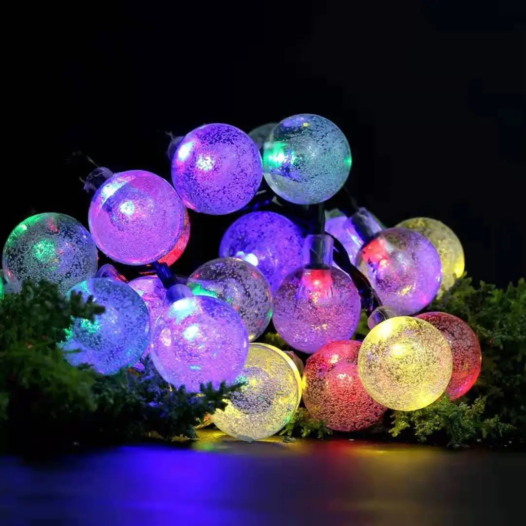 Outdoor LED Solar Ball String Lights for Garden Decor