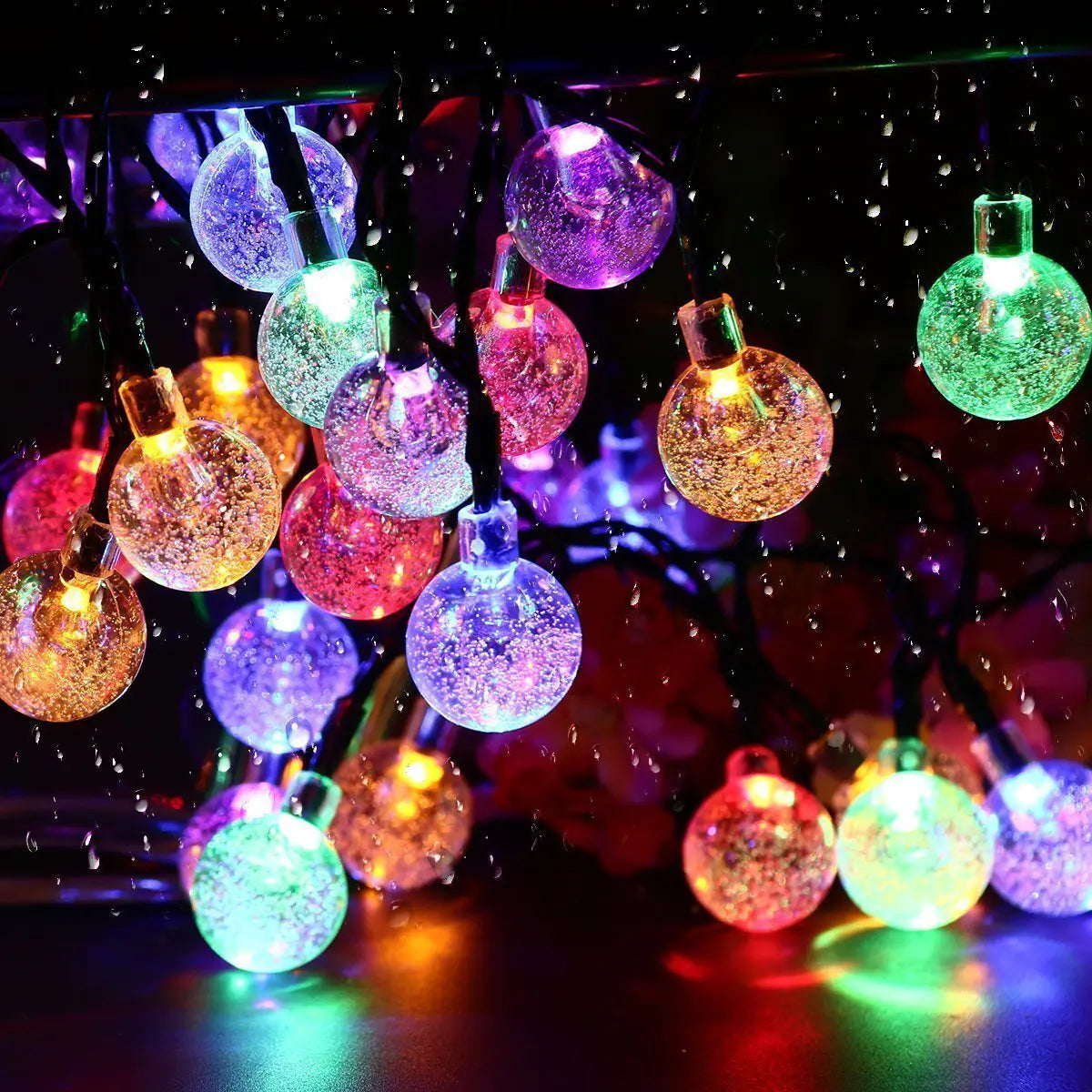 Outdoor LED Solar Ball String Lights for Garden Decor