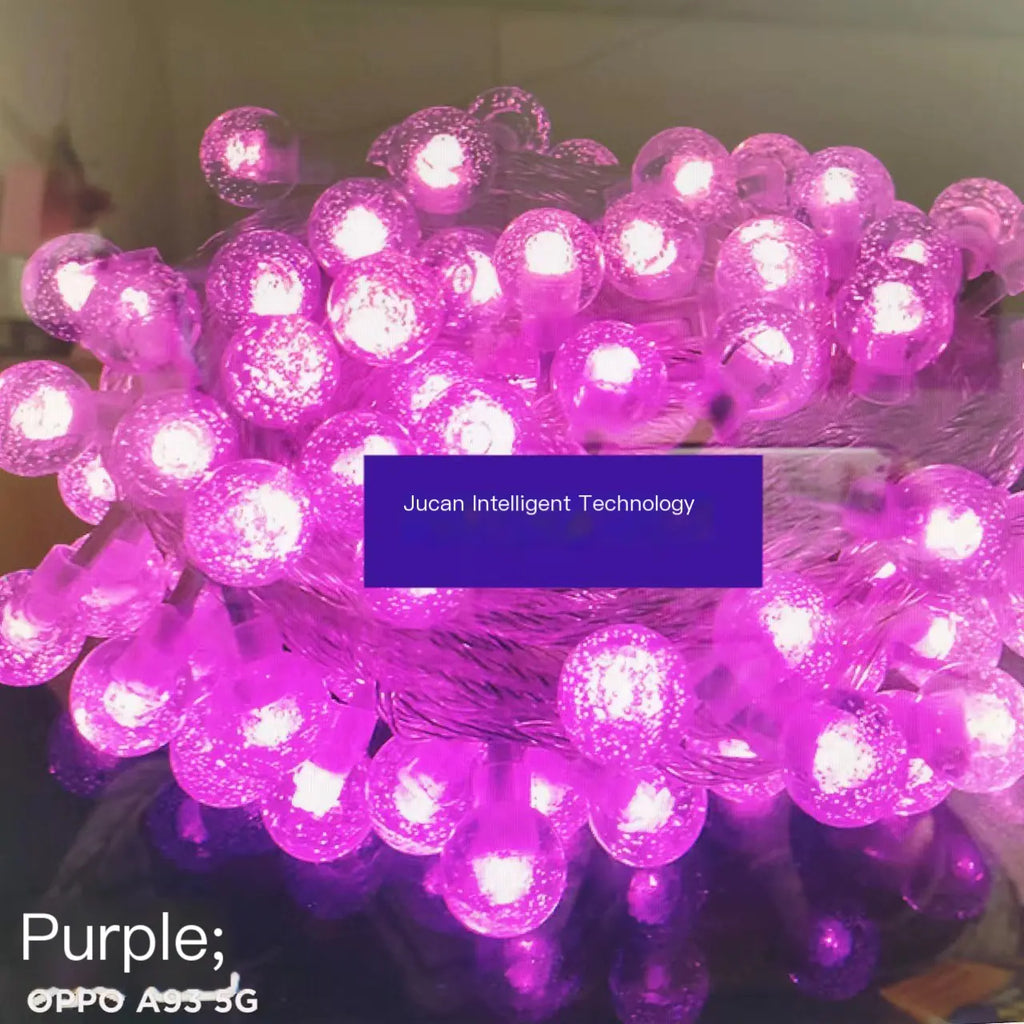 Outdoor LED Solar Ball String Lights for Garden Decor