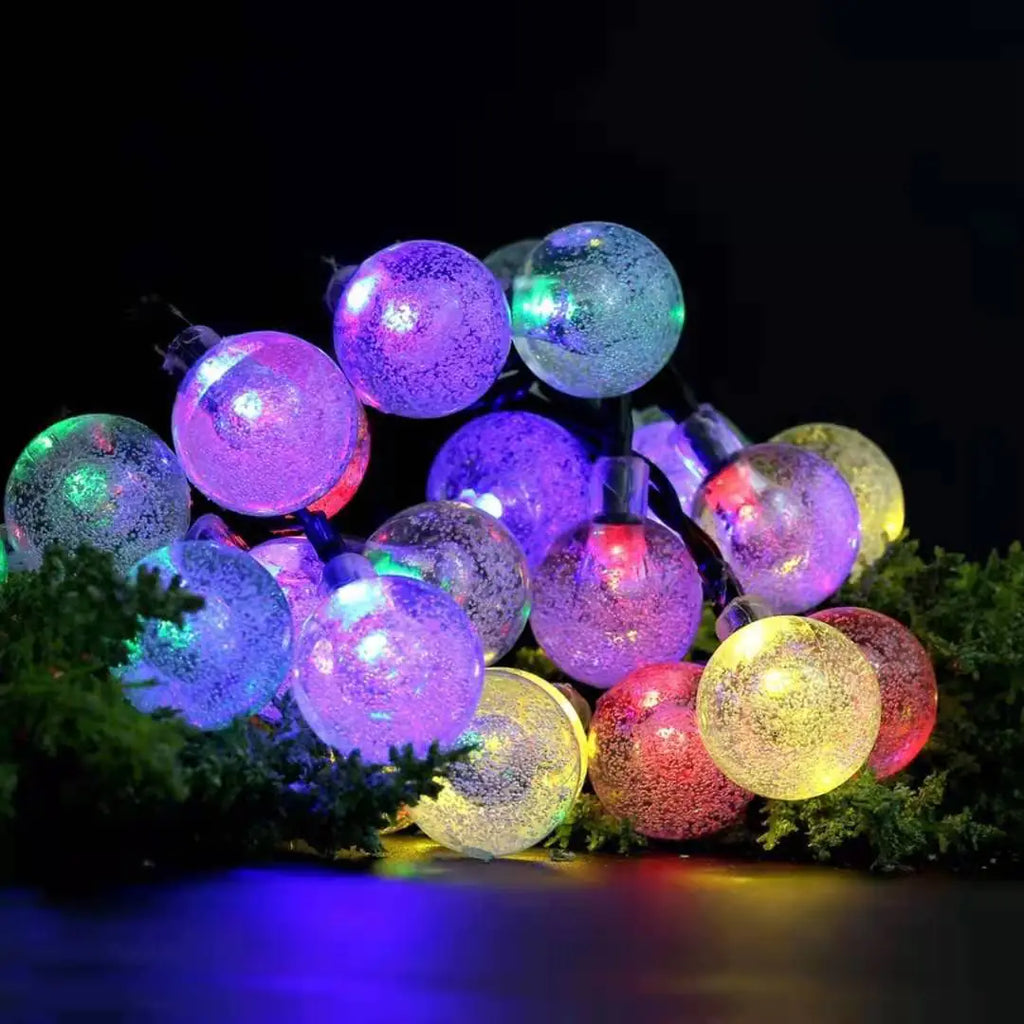 Outdoor LED Solar Ball String Lights for Garden Decor