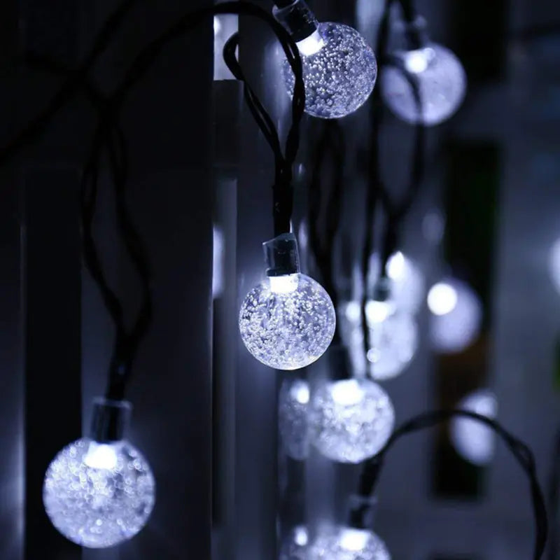 Outdoor LED Solar Ball String Lights for Garden Decor