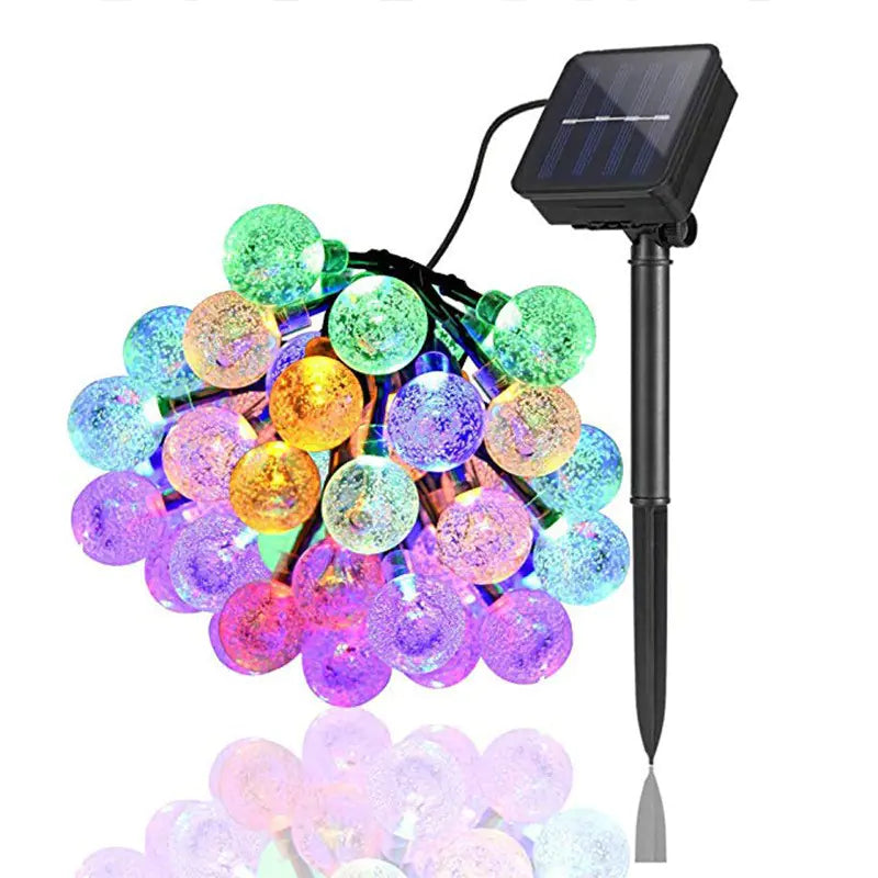 Outdoor LED Solar Ball String Lights for Garden Decor
